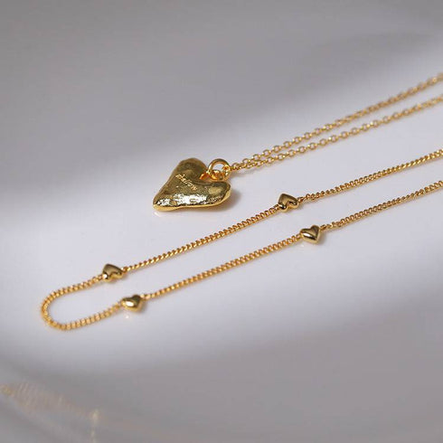 Gold Heart Pendant Necklace - Zafari Studio Jewelry